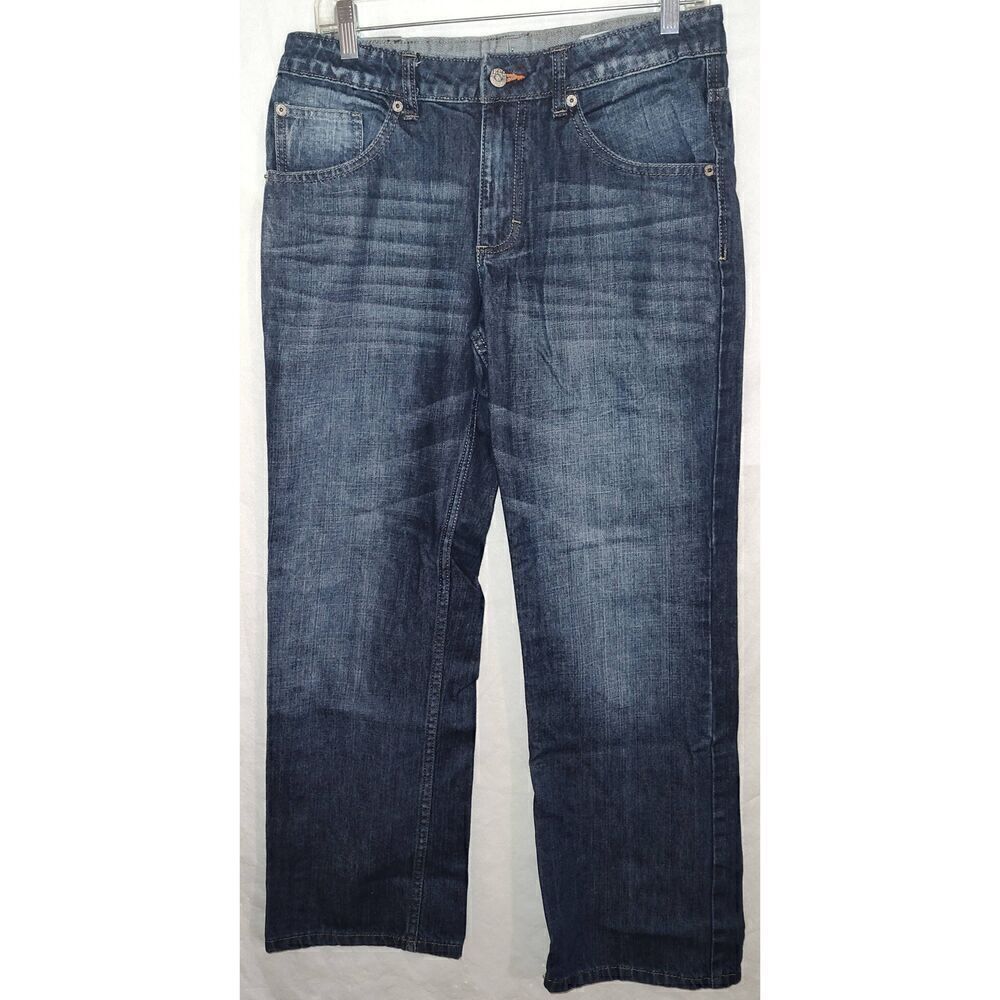 Lee Dungarees Relaxed Straight 16 Husky Adjustable waist Medium blue wash